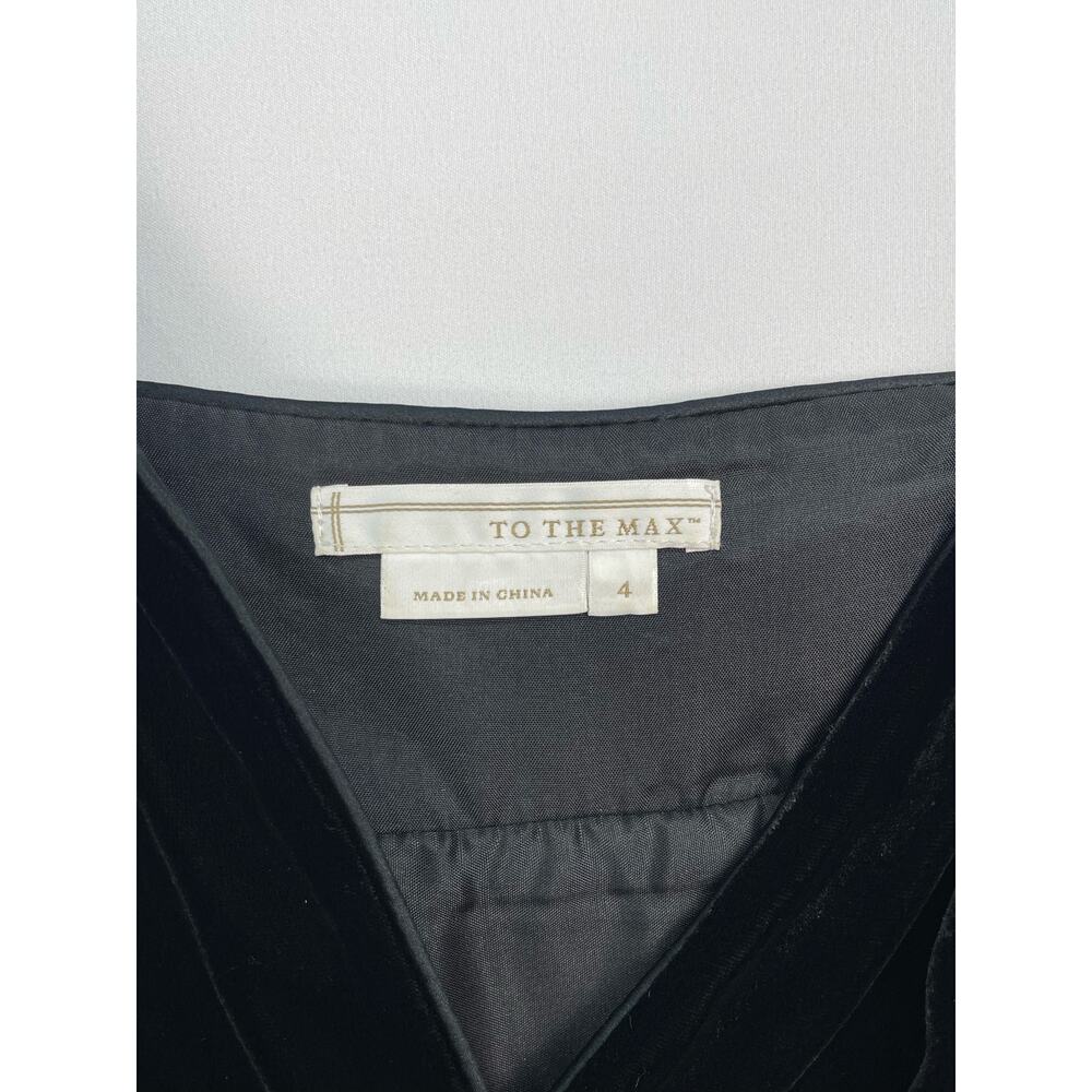 To The Max Black Velvet Lace Trim Cocktail Dress Size 4 Small - Picture 6 of 12
